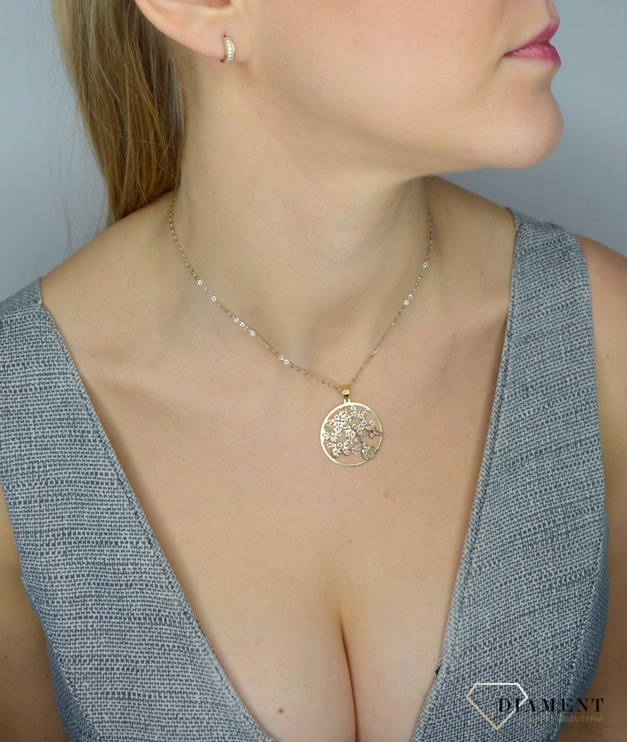 Złote kolczyki dla dziewczynki koła KL4818 ✓Kolczyki złote w Sklepie z Biżuterią zegarki-diament.pl✓.jpg